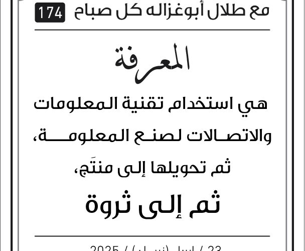 مقولات صباح مع طلال ابو غزالة