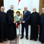 زار الأب فادي تابت، رئيس مزار سيدة لبنان، يرافقه الآباء يونان عبيد، سعيد العيراني، وبول قزحيا، فخامة رئيس الجمهورية اللبنانية العماد جوزاف عون